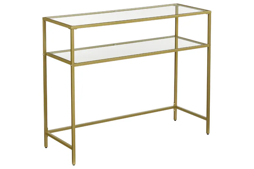 Vasagle Glass Console Sofa Table | Gold Vasagle Glass Console Sofa Table | Gold
