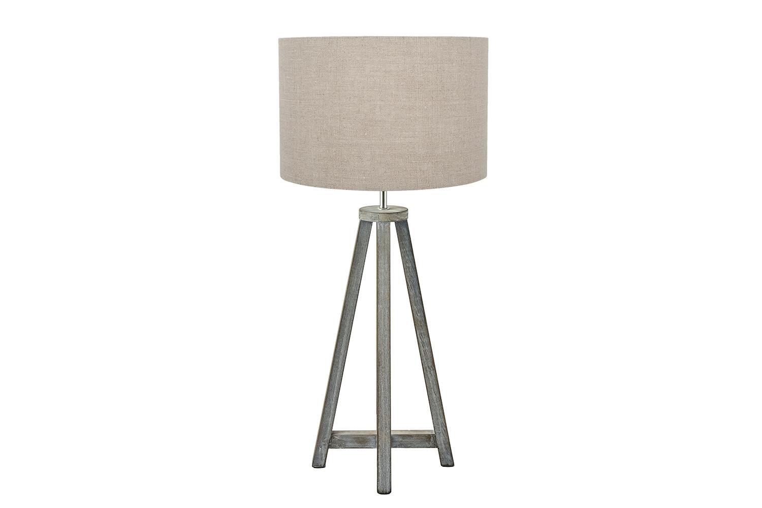 Tessa Table Lamp | Grey Wash With Linen Shade