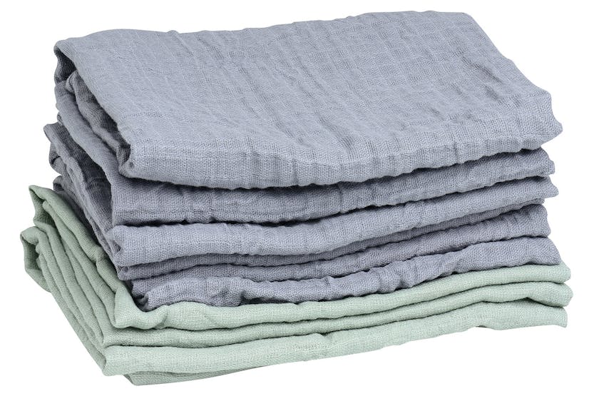 Mininor Organic Muslin Cloth | Grey Seal/Willow Green | 6 Pieces Mininor Organic Muslin Cloth | Grey Seal/Willow Green | 6 Pieces