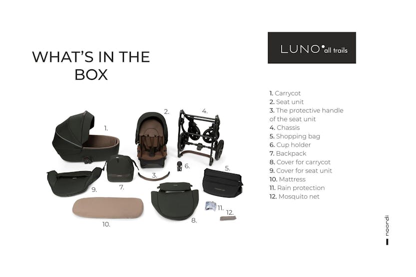 Noordi Luno All Trails 2-in-1 Travel System | Moon Rock Noordi Luno All Trails 2-in-1 Travel System | Moon Rock