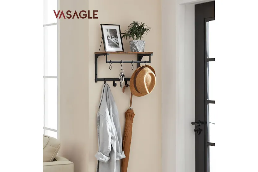 Vasagle LCR103B01 Wall Coat Rack with 8 Hooks Vasagle LCR103B01 Wall Coat Rack with 8 Hooks