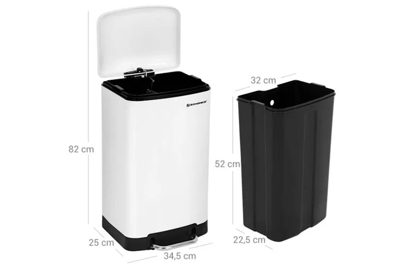 Songmics LTB01W Rubbish Bin 30 L | White Songmics LTB01W Rubbish Bin 30 L | White
