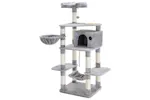 Feandrea PCT99W Scratching Post Cat Tree with Bowl | Light Grey Feandrea PCT99W Scratching Post Cat Tree with Bowl | Light Grey