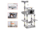 Feandrea PCT99W Scratching Post Cat Tree with Bowl | Light Grey Feandrea PCT99W Scratching Post Cat Tree with Bowl | Light Grey