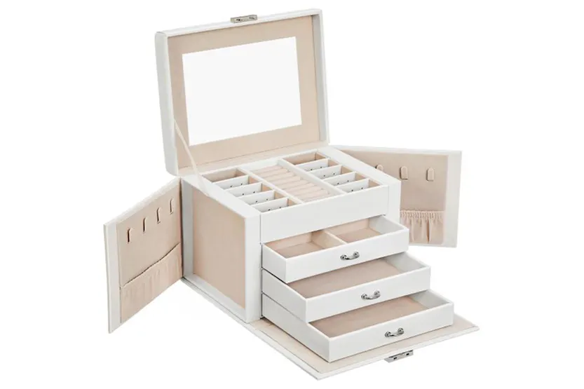 Songmics JBC159W01 4 Tier Jewelry Box | White Songmics JBC159W01 4 Tier Jewelry Box | White