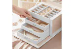 Songmics JBC159W01 4 Tier Jewelry Box | White Songmics JBC159W01 4 Tier Jewelry Box | White