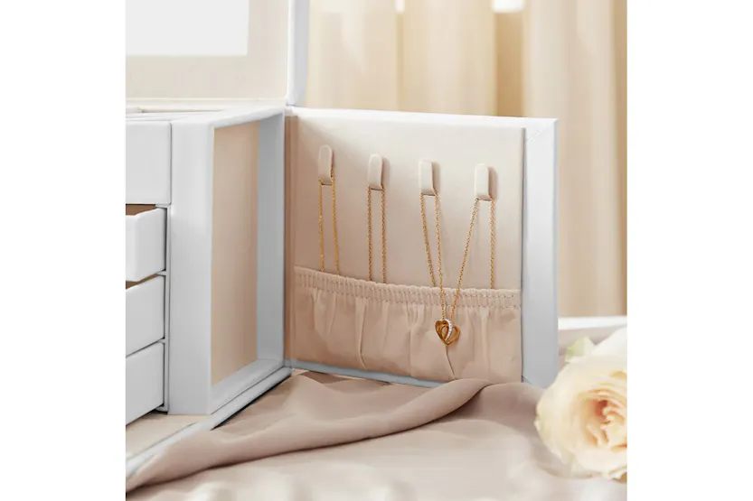 Songmics JBC159W01 4 Tier Jewelry Box | White Songmics JBC159W01 4 Tier Jewelry Box | White
