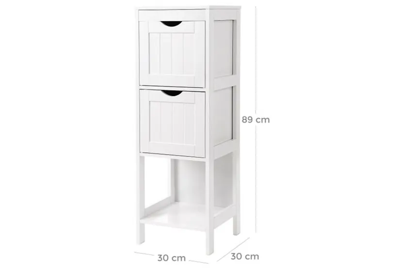 Vasagle BBC42WT Bathroom Shelf with 2 Drawers Vasagle BBC42WT Bathroom Shelf with 2 Drawers