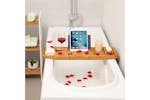 Songmics BCB88Y Bamboo Bathtub Shelf Songmics BCB88Y Bamboo Bathtub Shelf