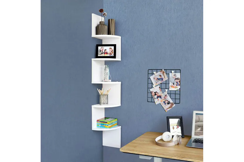 Vasagle LBC20WT Floating Corner Shelf | White Vasagle LBC20WT Floating Corner Shelf | White