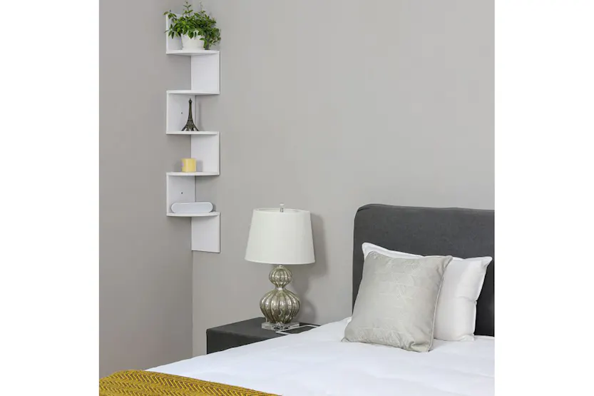 Vasagle LBC20WT Floating Corner Shelf | White Vasagle LBC20WT Floating Corner Shelf | White