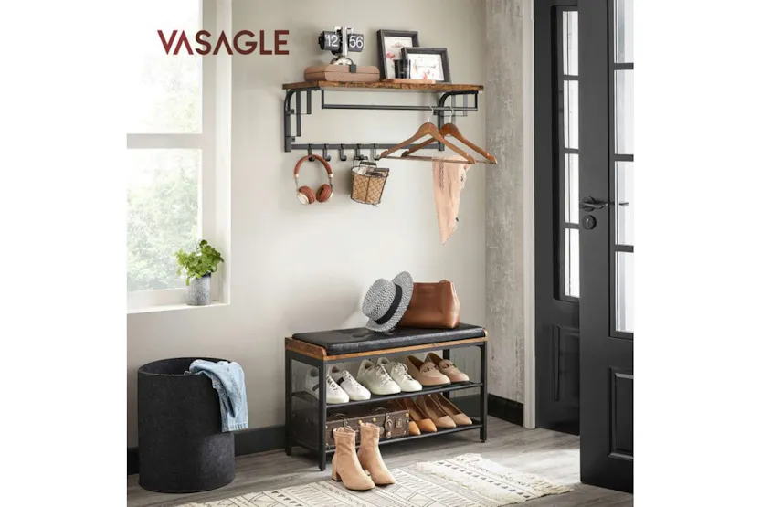 Vasagle LCR102B01 Wall Coat Rack with 5 Removable Hooks Vasagle LCR102B01 Wall Coat Rack with 5 Removable Hooks