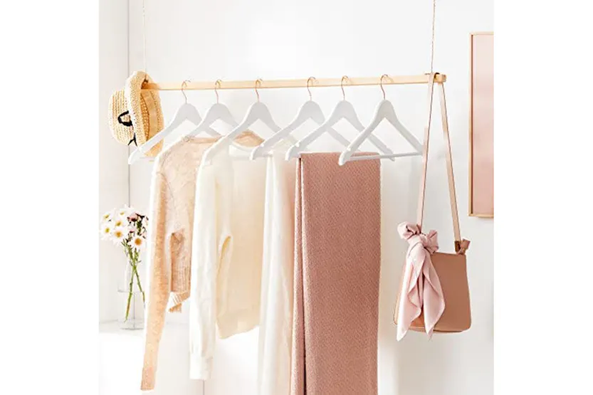 Songmics CRW001W01 Wooden Hangers | Set of 20 | White Songmics CRW001W01 Wooden Hangers | Set of 20 | White