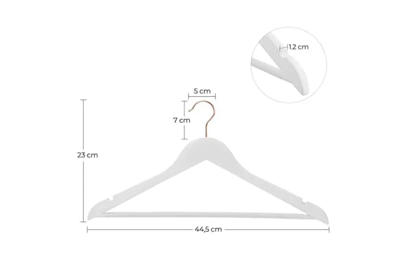 Songmics CRW001W01 Wooden Hangers | Set of 20 | White Songmics CRW001W01 Wooden Hangers | Set of 20 | White