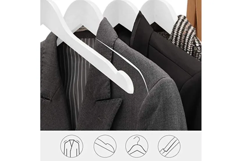 Songmics CRW003WT20 Plain Brackets Coat Hangers | 20 Pieces | White Songmics CRW003WT20 Plain Brackets Coat Hangers | 20 Pieces | White