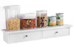 Songmics LWS65WT Wall Shelf 2 Drawers | White Songmics LWS65WT Wall Shelf 2 Drawers | White
