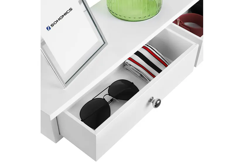 Songmics LWS65WT Wall Shelf 2 Drawers | White Songmics LWS65WT Wall Shelf 2 Drawers | White