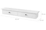 Songmics LWS65WT Wall Shelf 2 Drawers | White Songmics LWS65WT Wall Shelf 2 Drawers | White