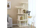 Feandrea PCT90M Scratching Post 2 Caves Cat Tree | Beige Feandrea PCT90M Scratching Post 2 Caves Cat Tree | Beige