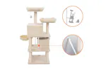 Feandrea PCT90M Scratching Post 2 Caves Cat Tree | Beige Feandrea PCT90M Scratching Post 2 Caves Cat Tree | Beige