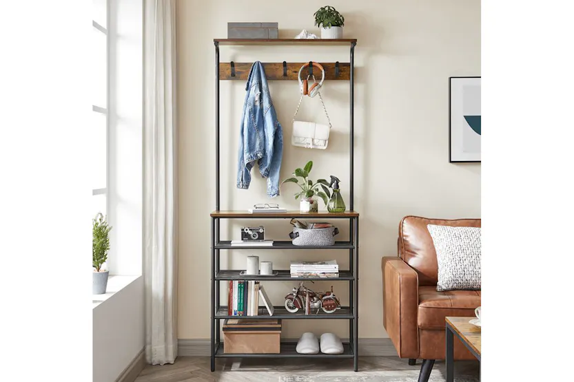 Vasagle HSR408B01 Coat Stand with Shoe Rack Vasagle HSR408B01 Coat Stand with Shoe Rack