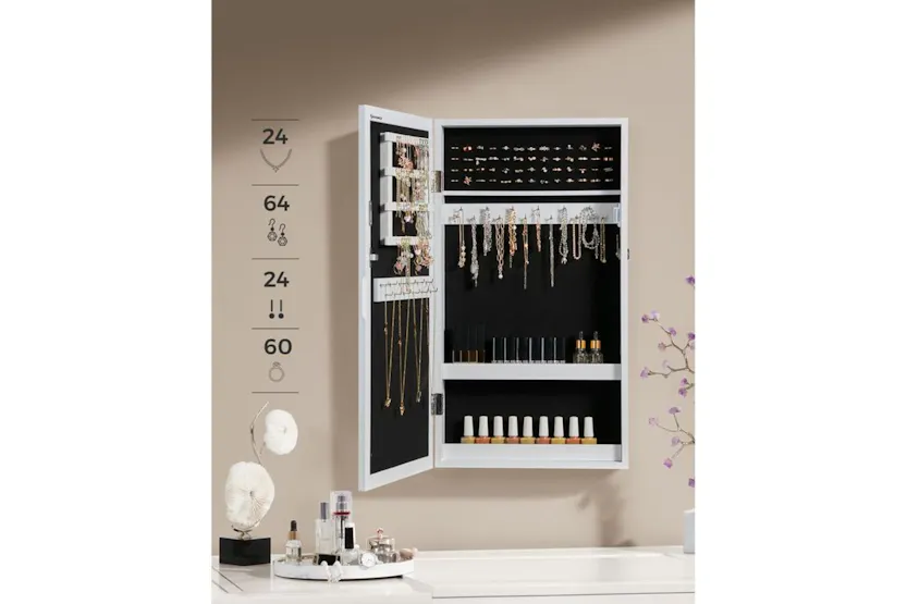Songmics JBC51W Stylish Hanging Jewelry Cabinet Songmics JBC51W Stylish Hanging Jewelry Cabinet