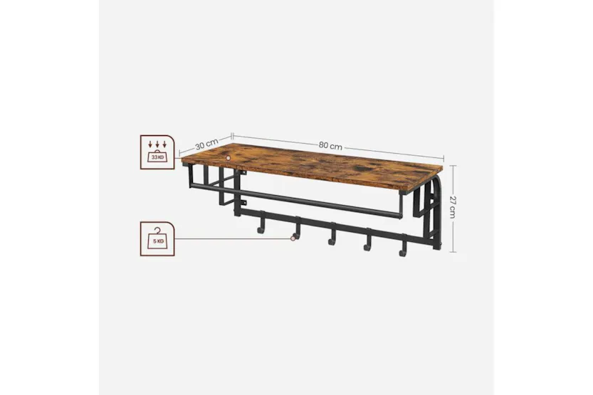 Vasagle LCR102B01 Wall Coat Rack with 5 Removable Hooks Vasagle LCR102B01 Wall Coat Rack with 5 Removable Hooks