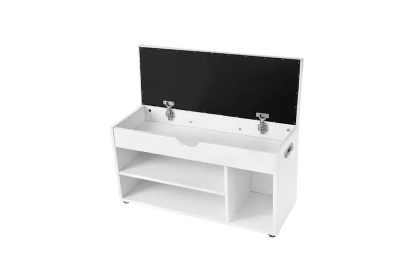 Vasagle LHS30W Padded Shoe Bench 3 Compartments | White Vasagle LHS30W Padded Shoe Bench 3 Compartments | White