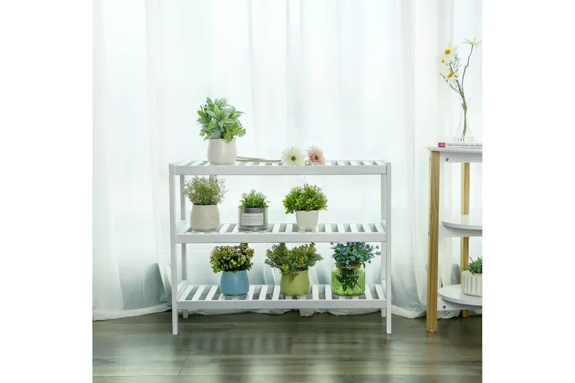 Songmics LBS13W Bamboo Shoe Rack | White Songmics LBS13W Bamboo Shoe Rack | White