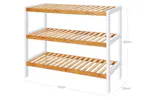 Songmics LBS03H 3 Tier Bamboo Shoe Rack | Natural White Songmics LBS03H 3 Tier Bamboo Shoe Rack | Natural White