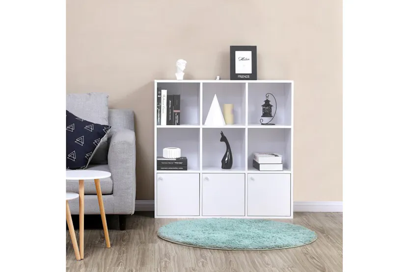 Vasagle LBC33WT Cube Shelf 3 Cupboard Doors | White Vasagle LBC33WT Cube Shelf 3 Cupboard Doors | White