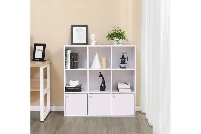 Vasagle LBC33WT Cube Shelf 3 Cupboard Doors | White Vasagle LBC33WT Cube Shelf 3 Cupboard Doors | White