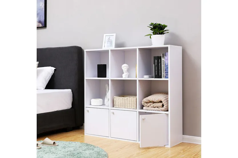 Vasagle LBC33WT Cube Shelf 3 Cupboard Doors | White Vasagle LBC33WT Cube Shelf 3 Cupboard Doors | White