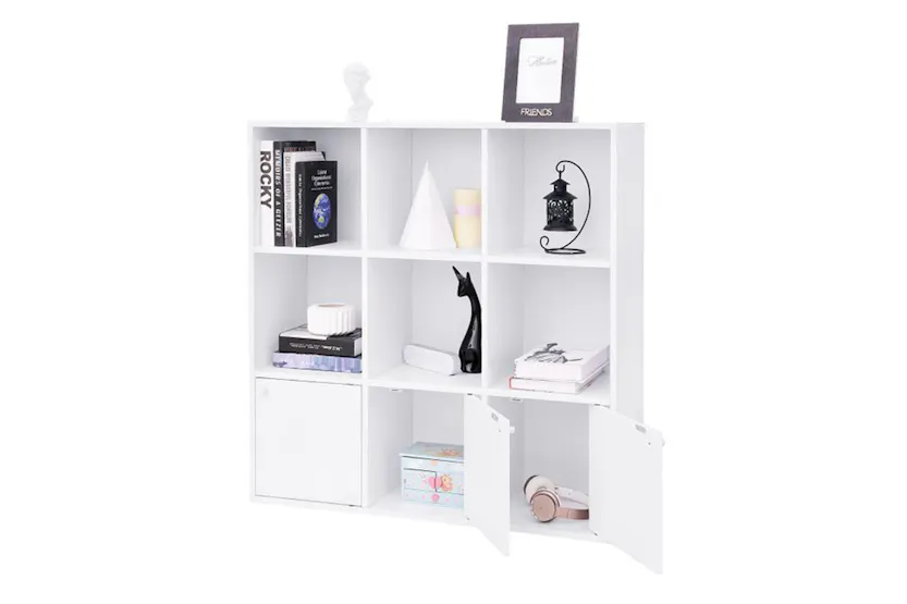 Vasagle LBC33WT Cube Shelf 3 Cupboard Doors | White Vasagle LBC33WT Cube Shelf 3 Cupboard Doors | White