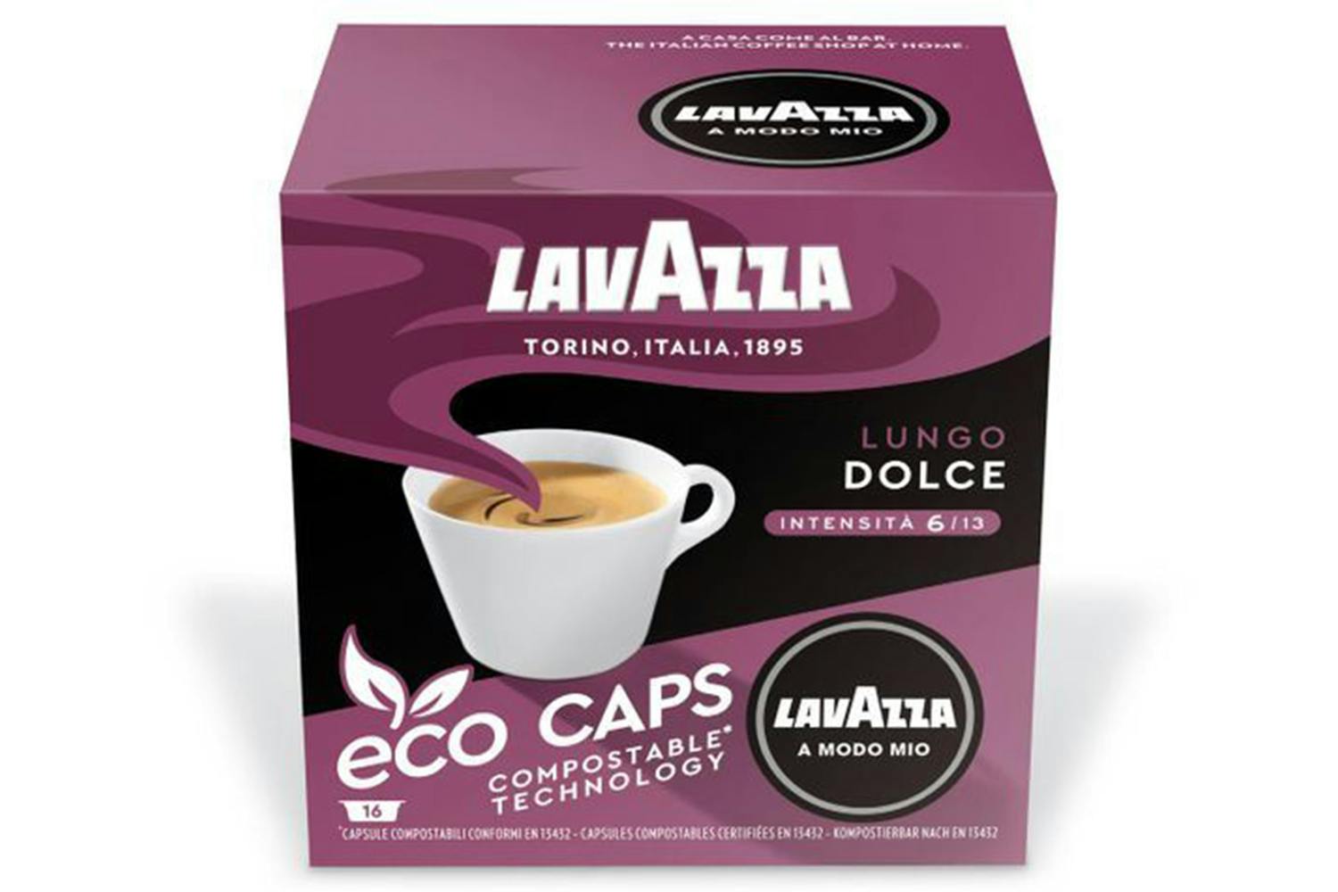 Lavazza a Modo Mio Lungo Dolce Compostable Coffee Capsule | 8984 | Pack of 16