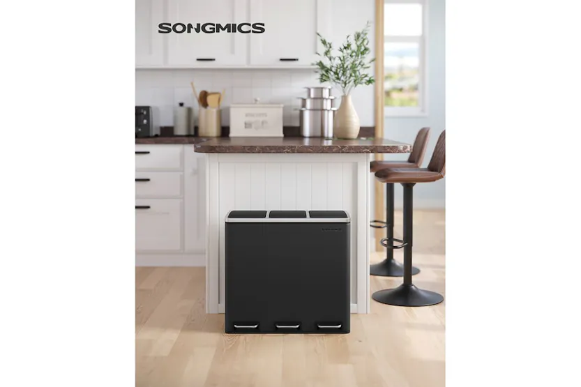 Songmics LTB54BK Garbage Can with 3 Compartments Songmics LTB54BK Garbage Can with 3 Compartments