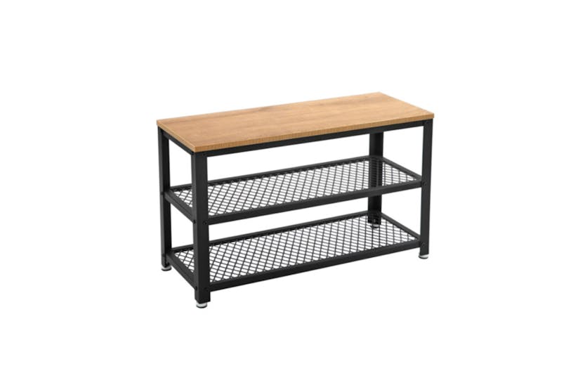 Vasagle LBS073N01 Metal Shoe Rack with 2 Shelves and Bench Vasagle LBS073N01 Metal Shoe Rack with 2 Shelves and Bench