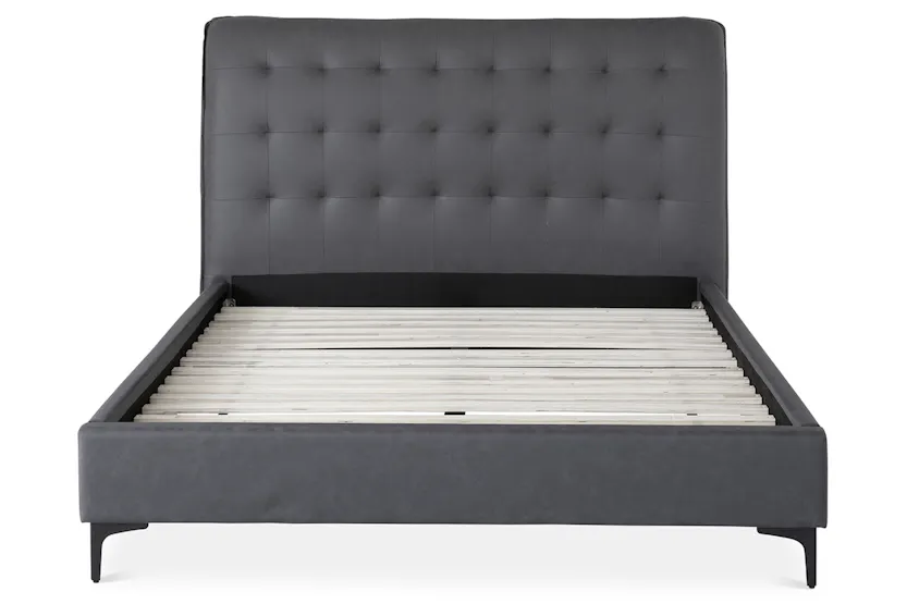 Lewis Bed Frame | Vegan Leather | Double | 4ft6 | Anthracite Lewis Bed Frame | Vegan Leather | Double | 4ft6 | Anthracite