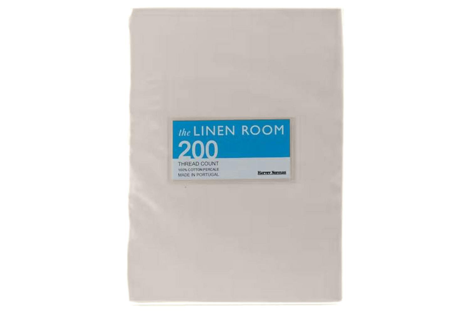 The Linen Room | 200tc Cotton Percale | Fitted Sheet | Taupe | King