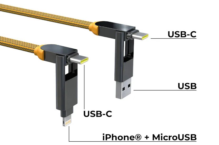 Rolling Square inCharge XL Cable | Summit Yellow | 0.3m Rolling Square inCharge XL Cable | Summit Yellow | 0.3m