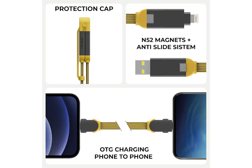 Rolling Square inCharge XL Cable | Summit Yellow | 0.3m Rolling Square inCharge XL Cable | Summit Yellow | 0.3m