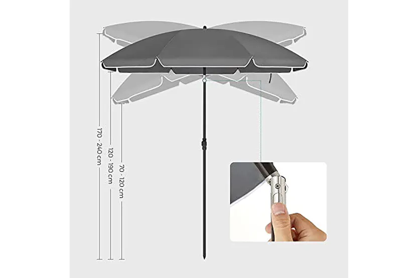 Songmics GPU065G01 Foldable Garden Parasol Songmics GPU065G01 Foldable Garden Parasol