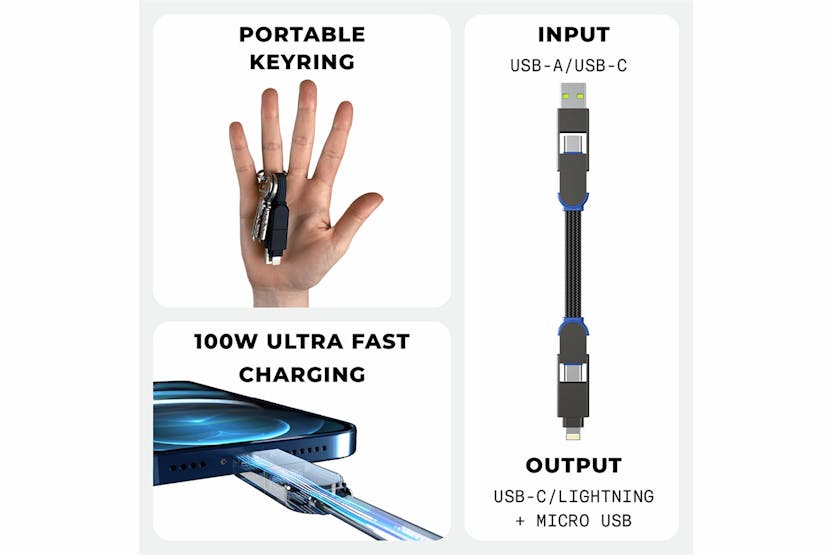 Rolling Square InCharge X Cable | Lava Black Rolling Square InCharge X Cable | Lava Black