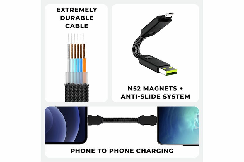 Rolling Square InCharge X Cable | Lava Black Rolling Square InCharge X Cable | Lava Black