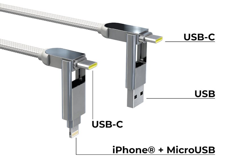 Rolling Square inCharge XL Cable | Glacier White | 2m Rolling Square inCharge XL Cable | Glacier White | 2m