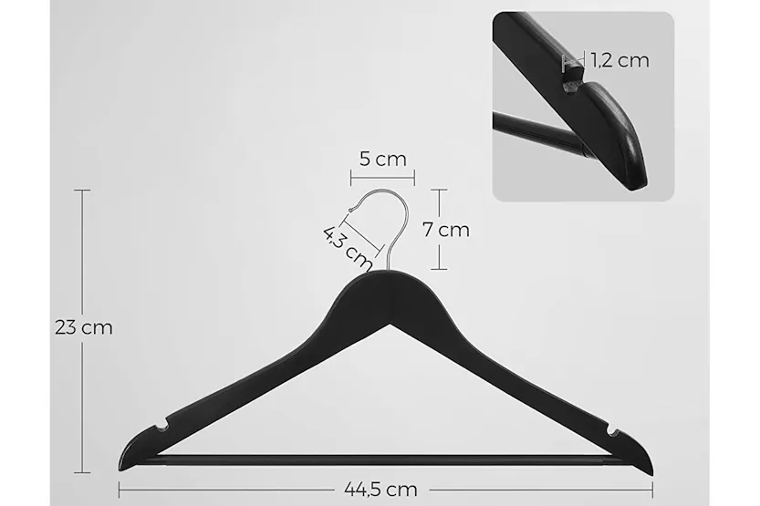 Songmics CRW02B-50 Wooden Hangers | Set of 50 Songmics CRW02B-50 Wooden Hangers | Set of 50