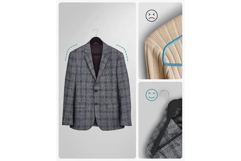 Songmics CRW02B-50 Wooden Hangers | Set of 50 Songmics CRW02B-50 Wooden Hangers | Set of 50