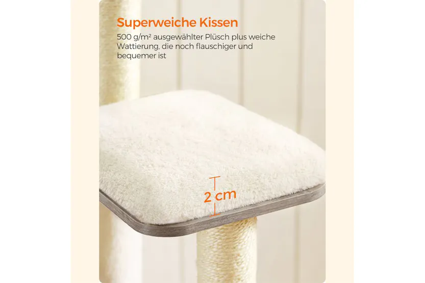 Feandrea PCT166G01 Scratching Post with Removable Cushions | Greige Feandrea PCT166G01 Scratching Post with Removable Cushions | Greige