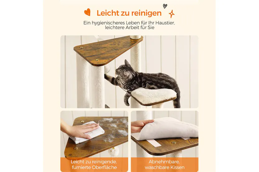 Feandrea PCT166X01 Scratching Post with Removable Cushions | Vintage Brown Feandrea PCT166X01 Scratching Post with Removable Cushions | Vintage Brown
