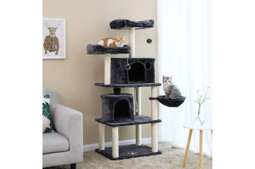 Feandrea PCT90G Scratching Post Cat Tree with 2 Holes | Smoky Grey Feandrea PCT90G Scratching Post Cat Tree with 2 Holes | Smoky Grey